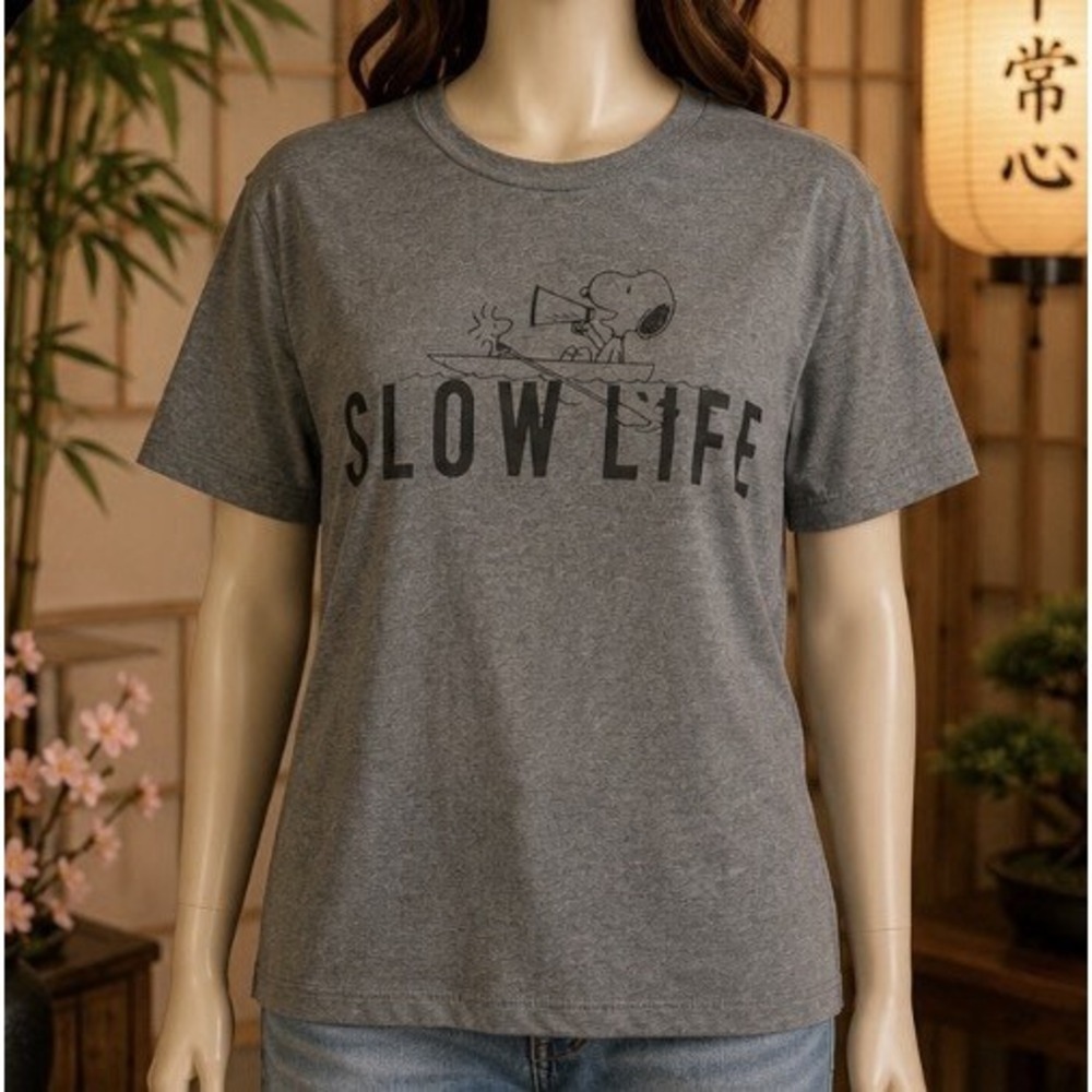 Irresistible Women's Peanuts Snoopy "Slow Day" Graphic T. Cute And Cozy [X]